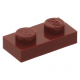 LEGO lapos elem 1x2, sötétpiros (3023)